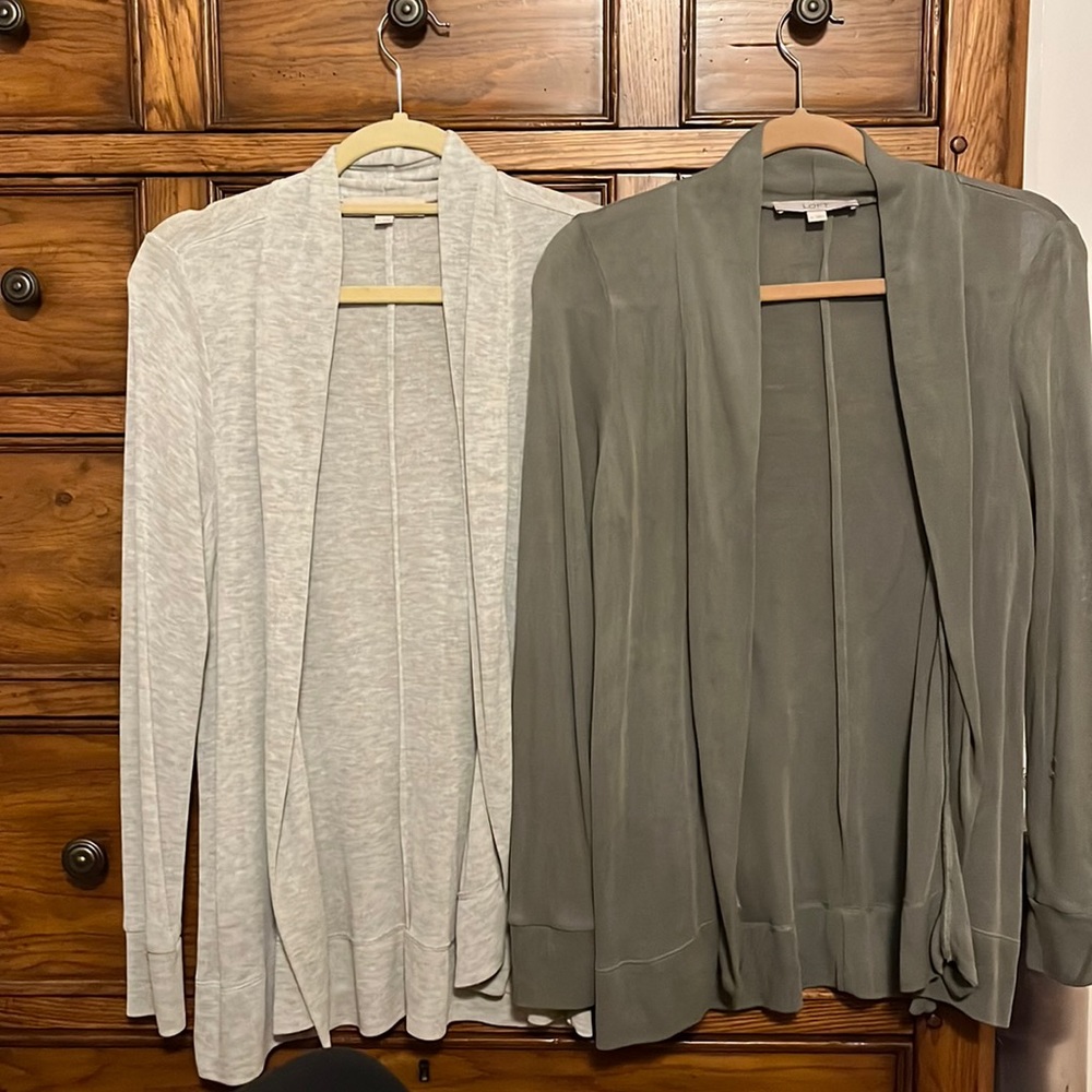Bundle of 2 Loft Open Cardigans. Size XS. EUC! Super soft